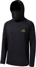 UPF 50+ Men’S Long Sleeve Fishing Shirt with Mask UV Neck Gaiter Hoodie