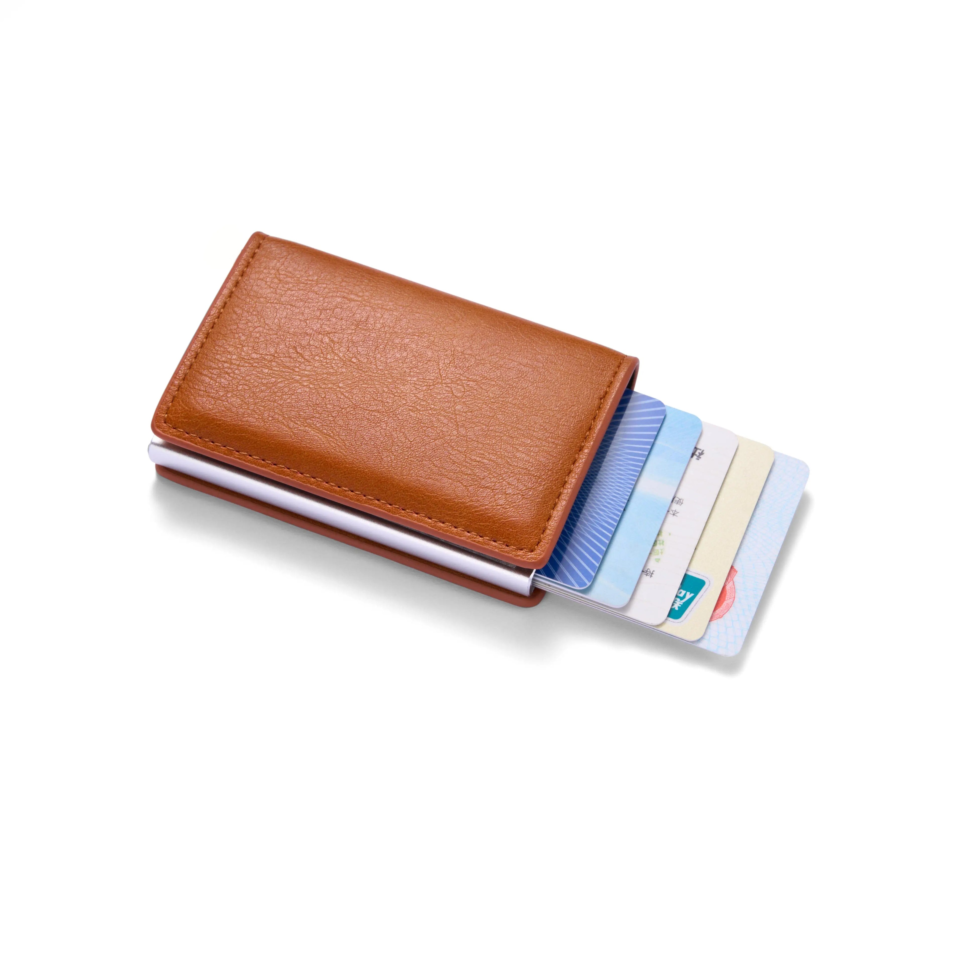 Anti-Theft RFID Credit Card Holder Minimalist Wallet Pocket Slim Card Holder Card Holder Pu Leather for Men and Women